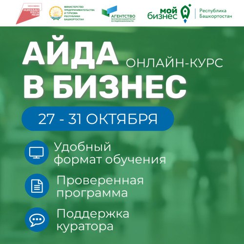 В Башкирии пройдет бесплатная обучающая программа «Айда в бизнес»